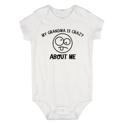My Grandma Is Crazy About Me Baby Bodysuit One Piece White