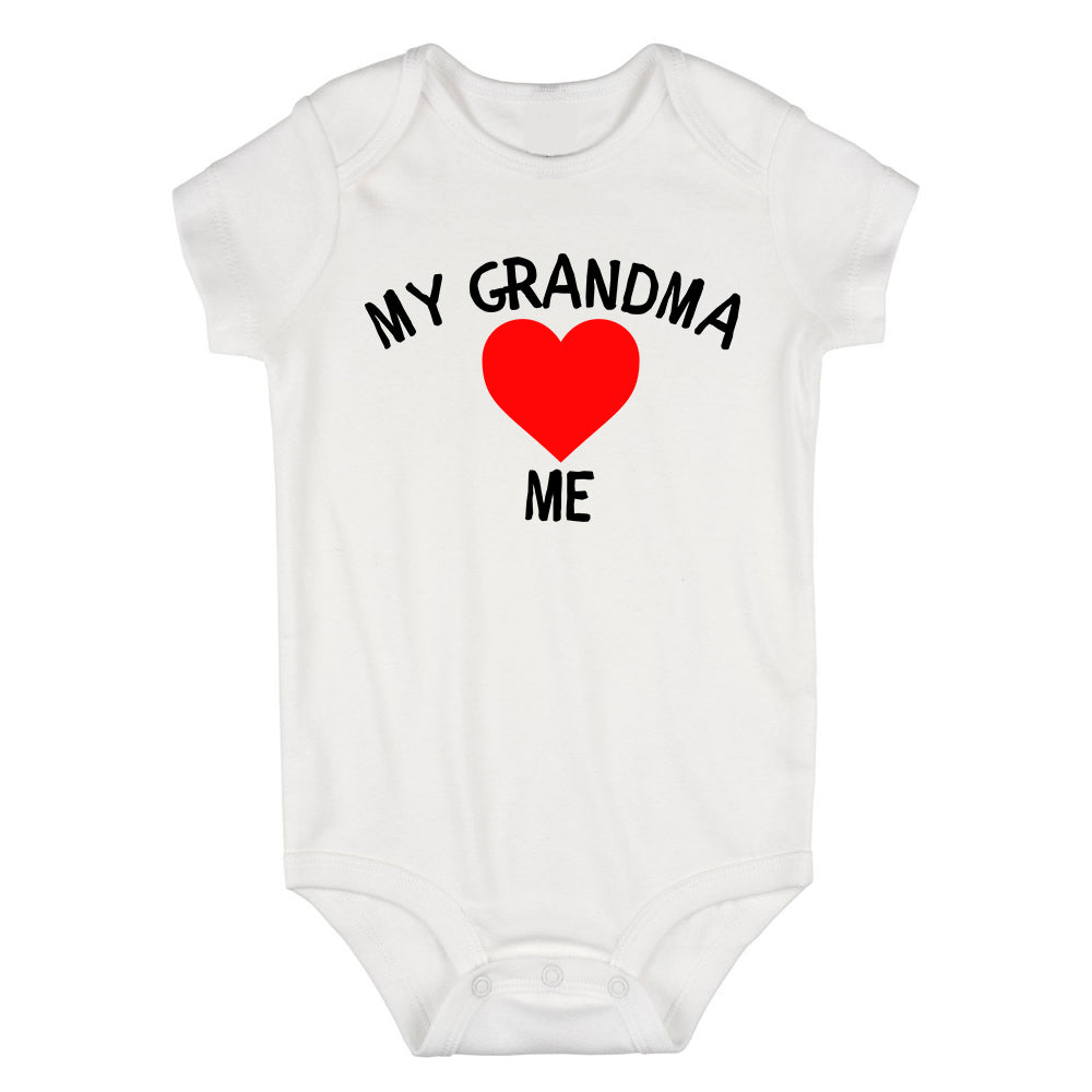 My Grandma Loves Me Baby Bodysuit One Piece White