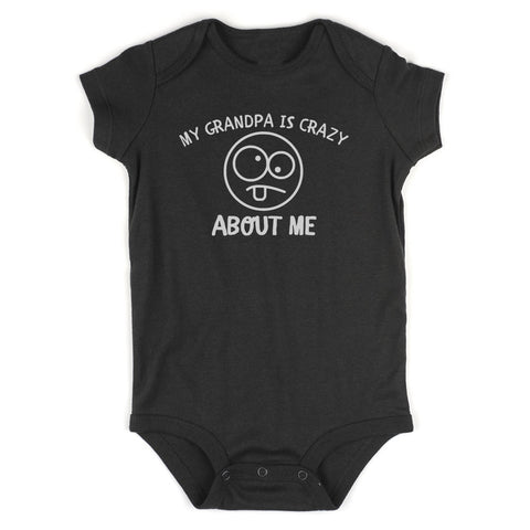 My Grandpa Is Crazy About Me Baby Bodysuit One Piece Black