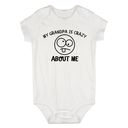 My Grandpa Is Crazy About Me Baby Bodysuit One Piece White