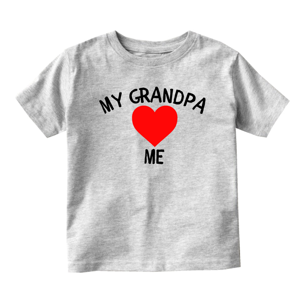 My Grandpa Loves Me Baby Toddler Short Sleeve T-Shirt Grey