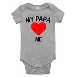 My Papa Loves Me Baby Bodysuit One Piece Grey