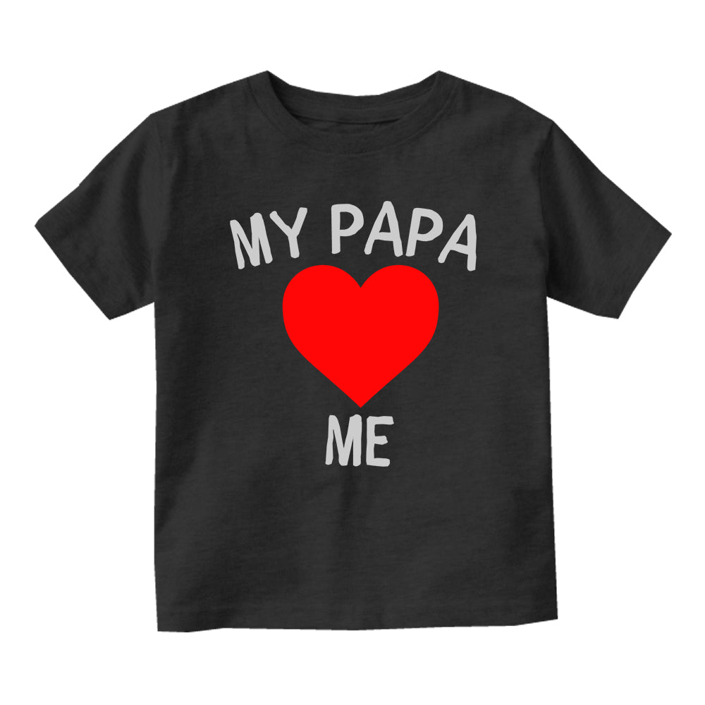 My Papa Loves Me Baby Infant Short Sleeve T-Shirt Black