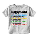 My Perfect Day Play Video Games Gamer Infant Baby Boys Short Sleeve T-Shirt Grey