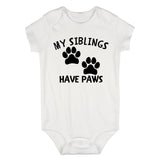 My Siblings Have Paws Baby Bodysuit One Piece White
