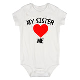 My Sister Loves Me Baby Bodysuit One Piece White