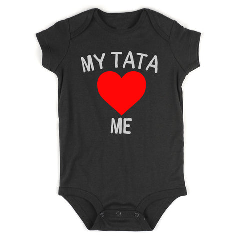 My Tata Loves Me Baby Bodysuit One Piece Black