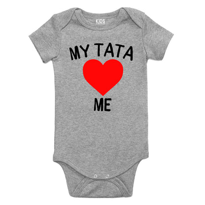 My Tata Loves Me Baby Bodysuit One Piece Grey