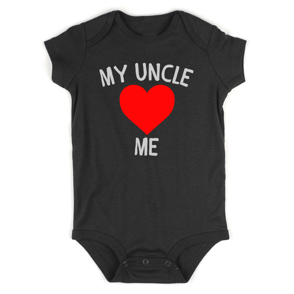My Uncle Loves Me Baby Bodysuit One Piece Black