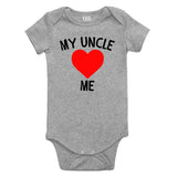 My Uncle Loves Me Baby Bodysuit One Piece Grey