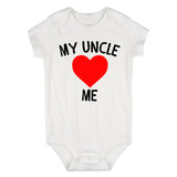 My Uncle Loves Me Baby Bodysuit One Piece White