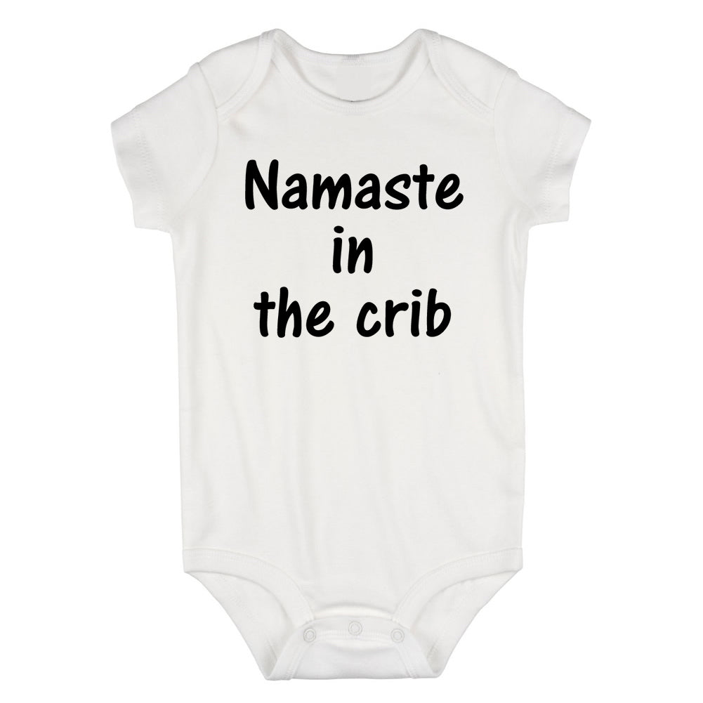 Namaste In The Crib Yoga Infant Baby Boys Bodysuit White