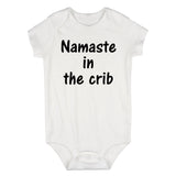 Namaste In The Crib Yoga Infant Baby Boys Bodysuit White
