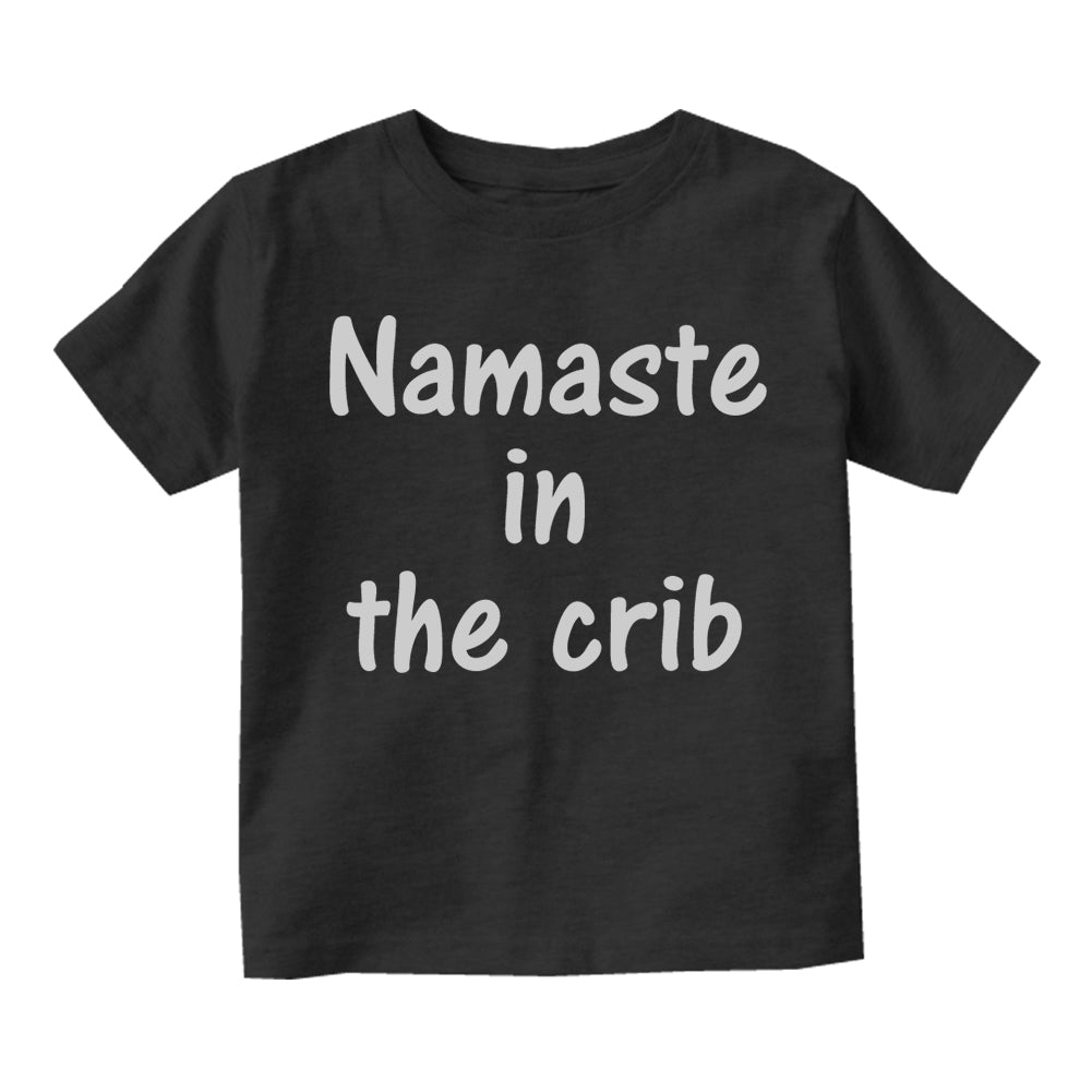 Namaste In The Crib Yoga Infant Baby Boys Short Sleeve T-Shirt Black