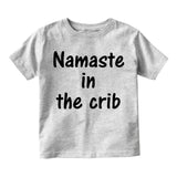 Namaste In The Crib Yoga Infant Baby Boys Short Sleeve T-Shirt Grey