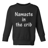 Namaste In The Crib Yoga Toddler Boys Crewneck Sweatshirt Black
