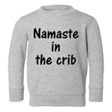 Namaste In The Crib Yoga Toddler Boys Crewneck Sweatshirt Grey