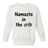 Namaste In The Crib Yoga Toddler Boys Crewneck Sweatshirt White