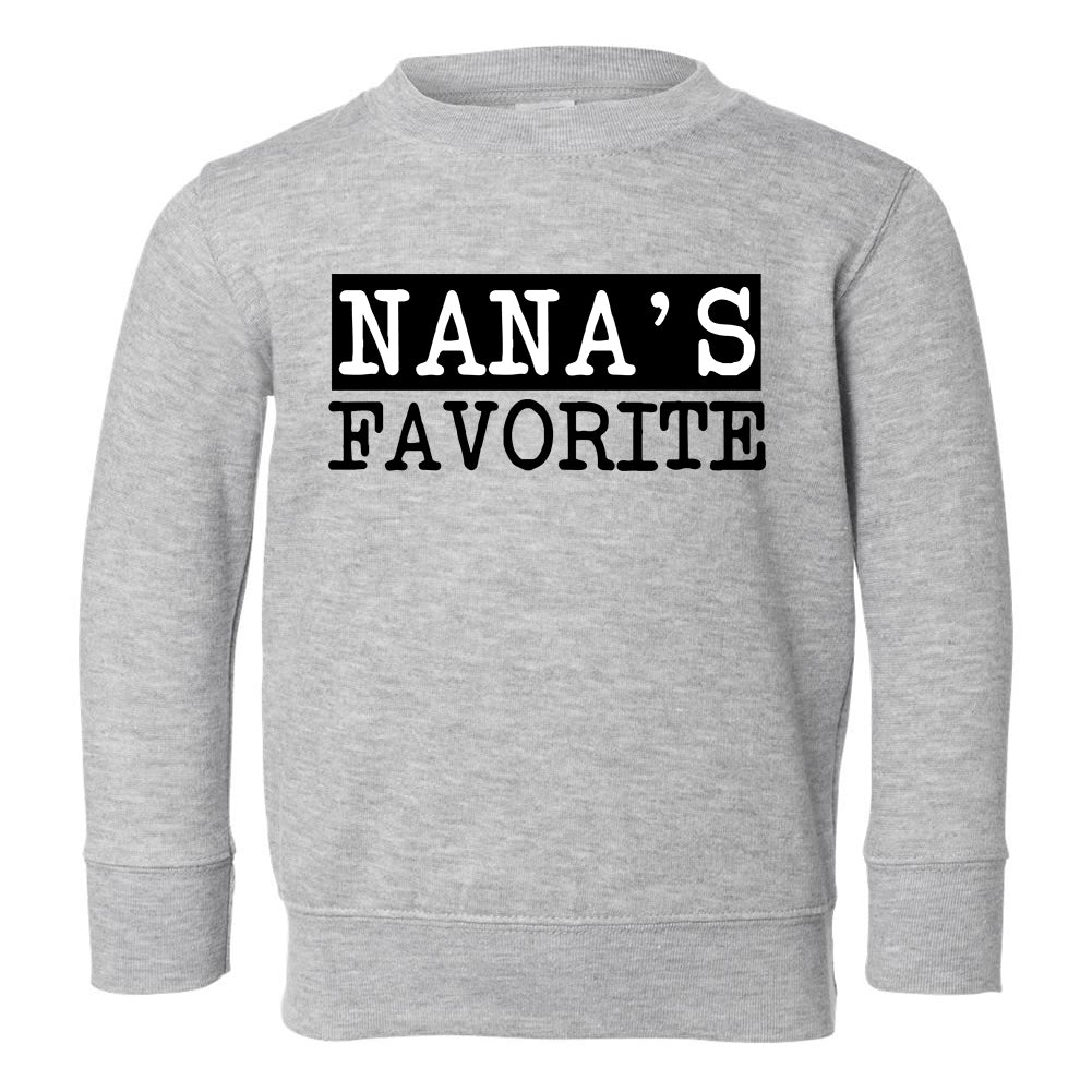 Nanas Favorite Grandma Toddler Boys Crewneck Sweatshirt Grey