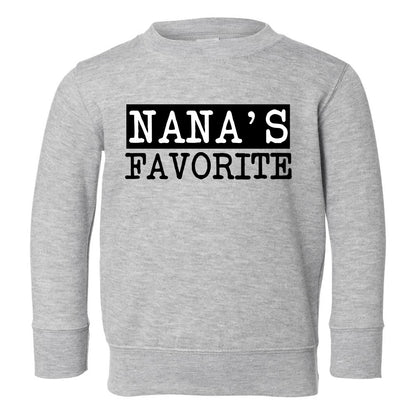 Nanas Favorite Grandma Toddler Boys Crewneck Sweatshirt Grey