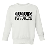 Nanas Favorite Grandma Toddler Boys Crewneck Sweatshirt White