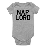 Nap Lord Sleep Infant Baby Boys Bodysuit Grey