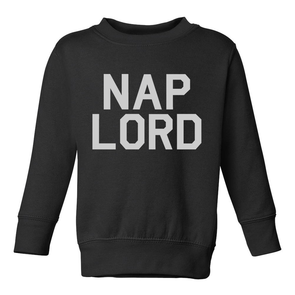 Nap Lord Sleep Toddler Boys Crewneck Sweatshirt Black