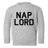 Nap Lord Sleep Toddler Boys Crewneck Sweatshirt Grey