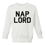 Nap Lord Sleep Toddler Boys Crewneck Sweatshirt White