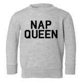 Nap Queen Sleep Toddler Girls Crewneck Sweatshirt Grey