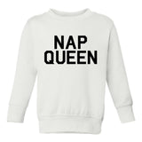Nap Queen Sleep Toddler Girls Crewneck Sweatshirt White