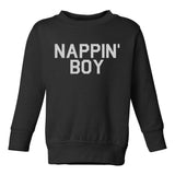 Nappin Boy Sleep Toddler Boys Crewneck Sweatshirt Black