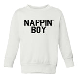 Nappin Boy Sleep Toddler Boys Crewneck Sweatshirt White