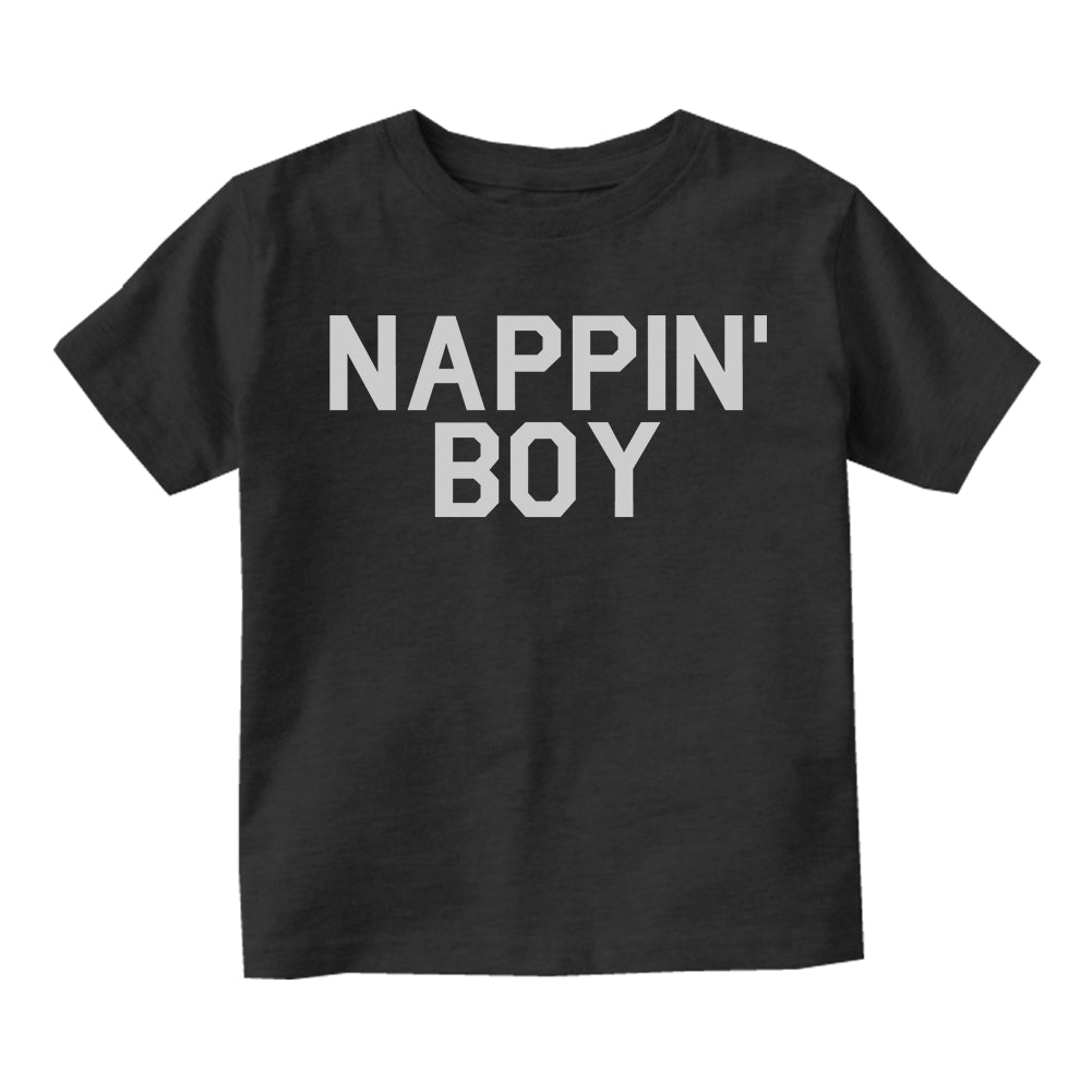 Nappin Boy Sleep Toddler Boys Short Sleeve T-Shirt Black
