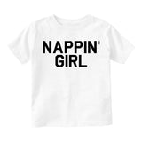 Nappin Girl Sleep Toddler Girls Short Sleeve T-Shirt White