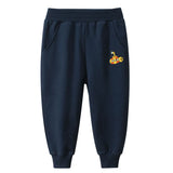 Navy Blue Submarine Embroidered Toddler Boys Sweatpants