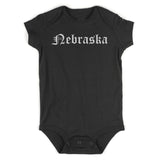 Nebraska State Old English Infant Baby Boys Bodysuit Black