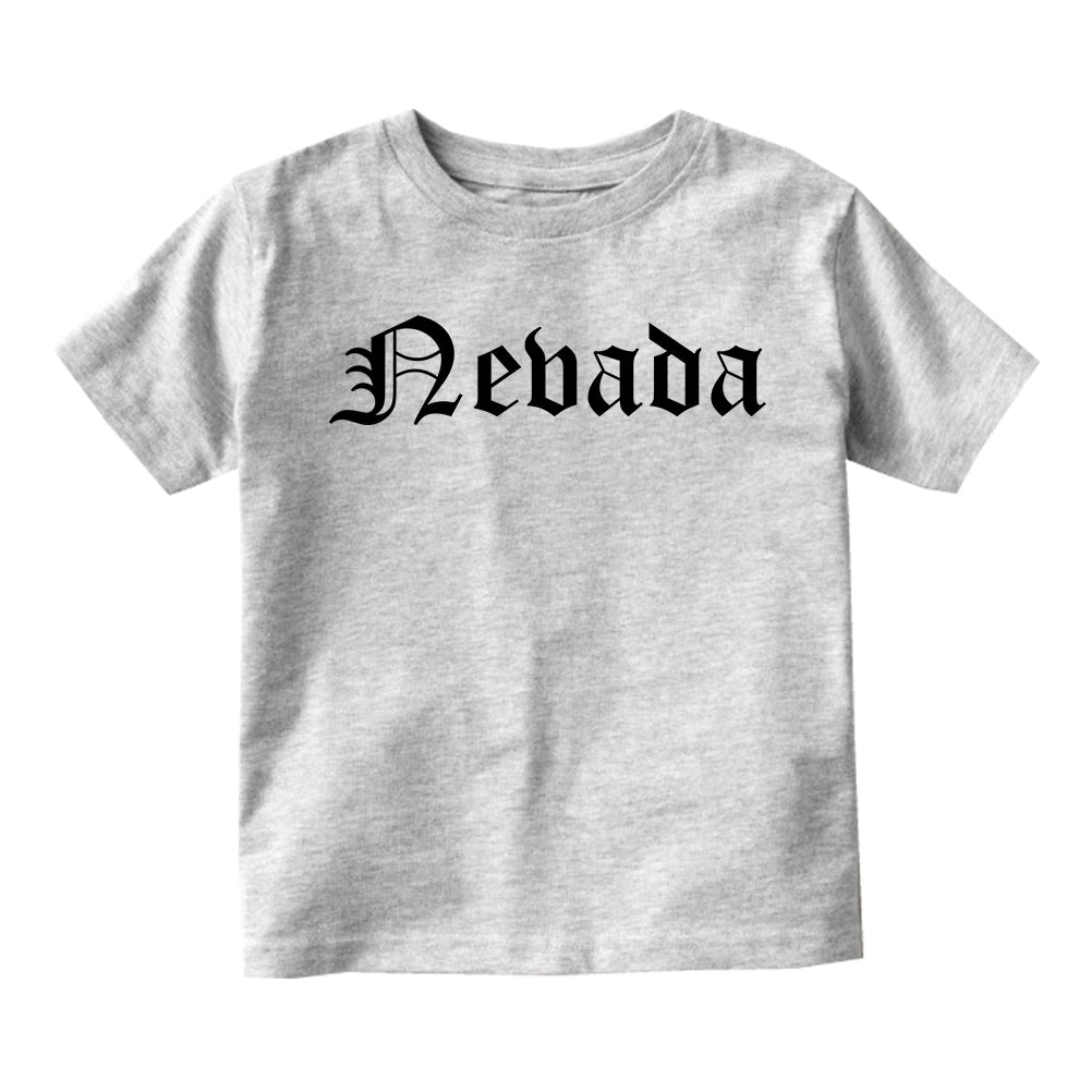 Nevada State Old English Infant Baby Boys Short Sleeve T-Shirt Grey