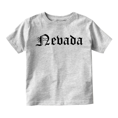 Nevada State Old English Infant Baby Boys Short Sleeve T-Shirt Grey