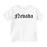 Nevada State Old English Infant Baby Boys Short Sleeve T-Shirt White
