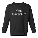 New Hampshire State Old English Toddler Boys Crewneck Sweatshirt Black