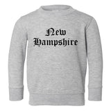 New Hampshire State Old English Toddler Boys Crewneck Sweatshirt Grey