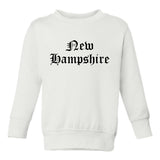 New Hampshire State Old English Toddler Boys Crewneck Sweatshirt White