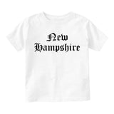 New Hampshire State Old English Toddler Boys Short Sleeve T-Shirt White