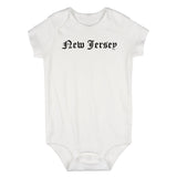 New Jersey State Old English Infant Baby Boys Bodysuit White