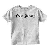 New Jersey State Old English Infant Baby Boys Short Sleeve T-Shirt Grey