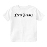 New Jersey State Old English Infant Baby Boys Short Sleeve T-Shirt White