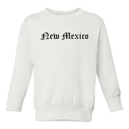 New Mexico State Old English Toddler Boys Crewneck Sweatshirt White