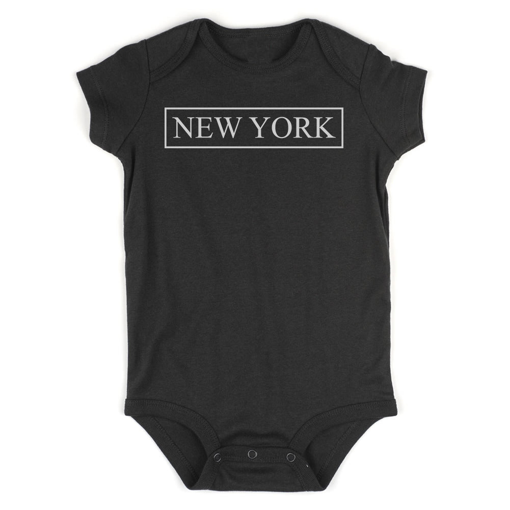 New York Box Logo Infant Baby Boys Bodysuit Black