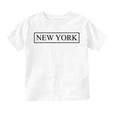 New York Box Logo Infant Baby Boys Short Sleeve T-Shirt White